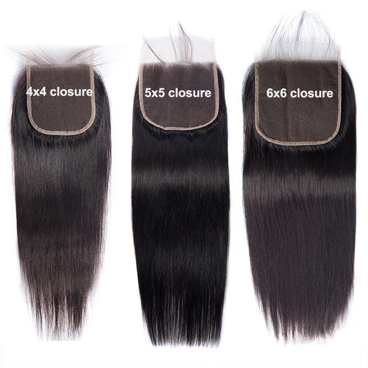 4x4 Lace Closure Remy Human Hair Straight Closure With Baby Hair Brazilian Natural Hairline